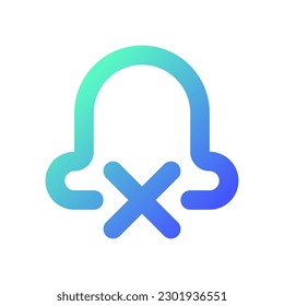 Silent notifications pixel perfect gradient linear ui icon. Disable notifications. Adjust volume setting. Line color user interface symbol. Modern style pictogram. Vector isolated outline illustration