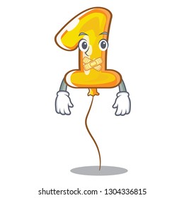 Silent number one balloon stickto cartoon door