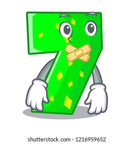 Silent number seven isolated on the mascot