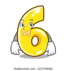 Silent number six isolated on the mascot