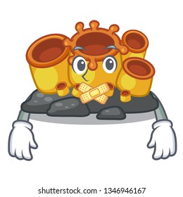 Silent orange sponge coral in shape mascot