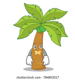 Silent palm tree character cartoon