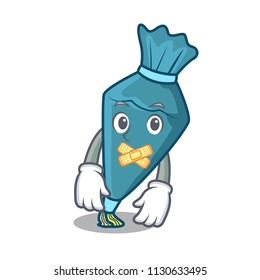Silent pastrybag mascot cartoon style vector illustration