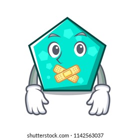 Silent pentagon mascot cartoon style