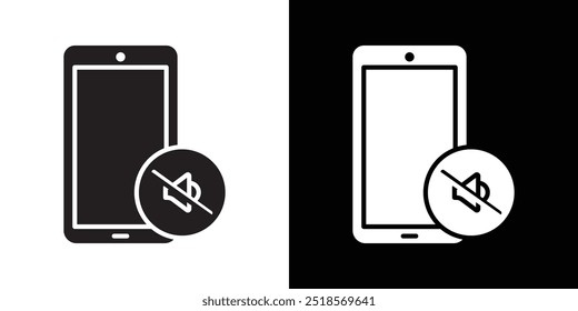 Silent Phone Icon Vektor flache dünne Linie Illustration