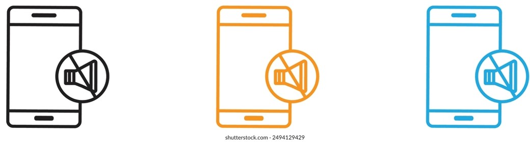 silent phone icon vector logo set collection for web app ui