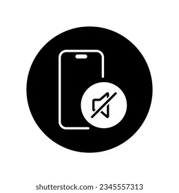 Silent phone icon vector. Mute speakers symbol of smartphone