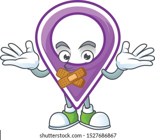 Silent pin location cartoon on white background