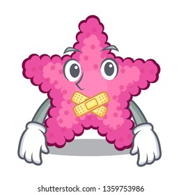 Silent pink starfish animal on mascot sand