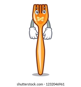 Silent plastic fork on cartoon image funny