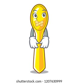 Silent plastic kitchen spoon isolated on mascot