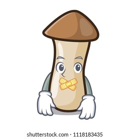 Silent pleurotus erynggi mushroom mascot cartoon