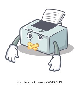 Silent printer mascot cartoon style