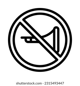 Silent, Prohibition Flat Icon Logo Illustration. Prohibition Icon-set. Suitable For Web Design, Logo, App.