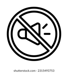 Silent, Prohibition Flat Icon Logo Illustration. Prohibition Icon-set. Suitable For Web Design, Logo, App.