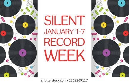  Silent Record Week . Design suitable for greeting card poster and banner