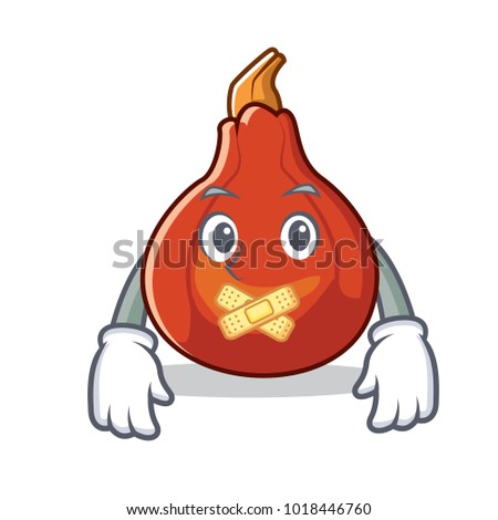 Silent red kuri squash mascot cartoon