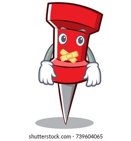 Silent red pin character cartoon