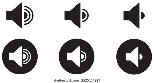 Silent and ring speaker icon set design eps 10