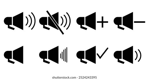 Silent and ring speaker vector icon, speaker icon set, speaker vector icon illustration eps 10.