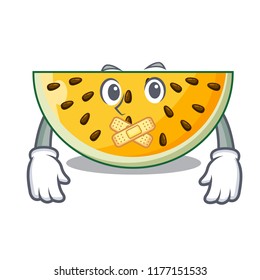 Silent ripe yellow watermelon isolated on mascot