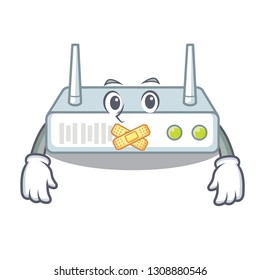 Silent router placed on wooden cartoon table