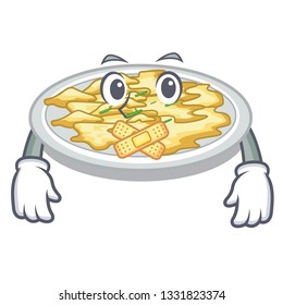 Silent scrambled egg isolated with in cartoon