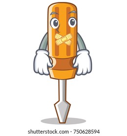 Silent screwdriver character cartoon style