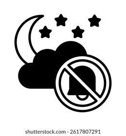 Silent Sky glyph, mini illustration icon, related to relaxation, spa, wellness and more. Vector EPS 10 for modern concept, print, UI, UX kit, web and app development