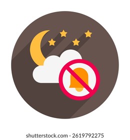 Silent Sky rounded flat color, mini illustration icon, related to relaxation, spa, wellness and more. Vector EPS 10 for modern concept, print, UI, UX kit, web and app development