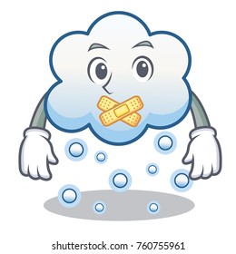 Silent snow cloud character cartoon vector illustration