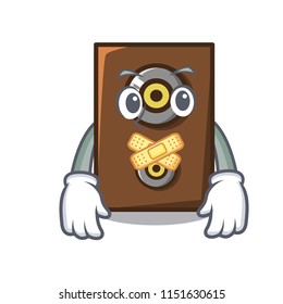 Silent speaker mascot cartoon style