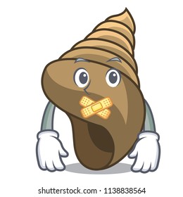 Silent spiral shell mascot cartoon