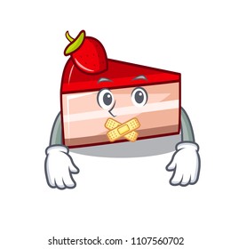 Silent strawberry cake mascot cartoon