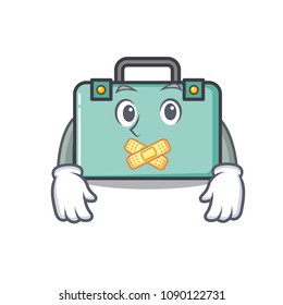 Silent suitcase mascot cartoon style