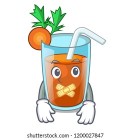 Silent sweet carrot juice isolated on mascot