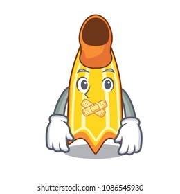 Silent swim fin mascot cartoon