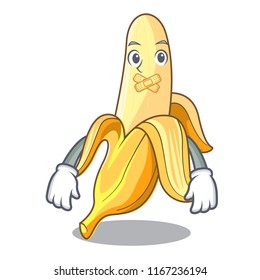 Silent tasty fresh banana mascot cartoon style