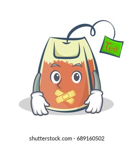 Silent tea bag character cartoon