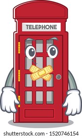 Silent telephone booth isolated with the cartoon