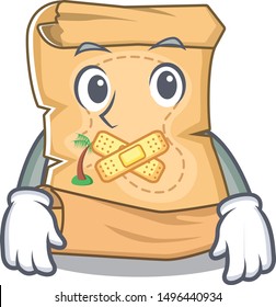 Silent treasure map isolated with the cartoon
