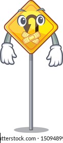 Silent u turn sign isolated the character