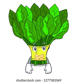 Silent vegetables spinach isolated on the mascot