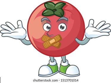 Silent velvet apple mascot on white background.
