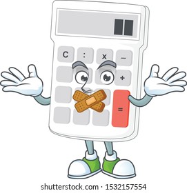 Silent white calculator cartoon 