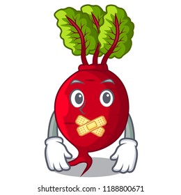 Silent whole beetroots with green leaves cartoon