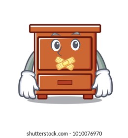 Silent wooden drawer mascot cartoon