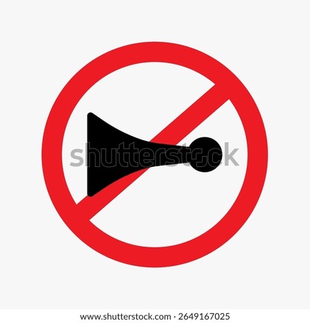 Silent Zone Sign: A bold, instantly recognizable road sign depicts a horn crossed out, signaling a clear message of silence in a particular zone. Enforcing a quiet atmosphere.	
