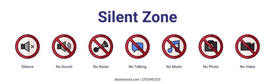 Silent Zone-Webbanner-Symbol-Element für das Design in einer Sammlung