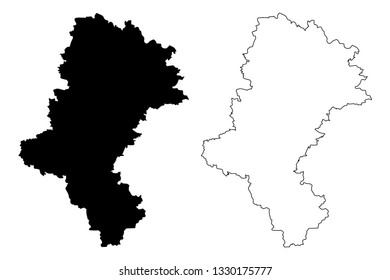 Silesian Voivodeship (Administrative divisions of Poland, Voivodeships of Poland) map vector illustration, scribble sketch Silesia Province map